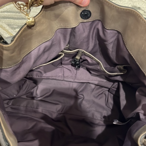 💕 Kooba taupe gray silver soft leather x large satchel shoulder bag - Picture 15 of 16